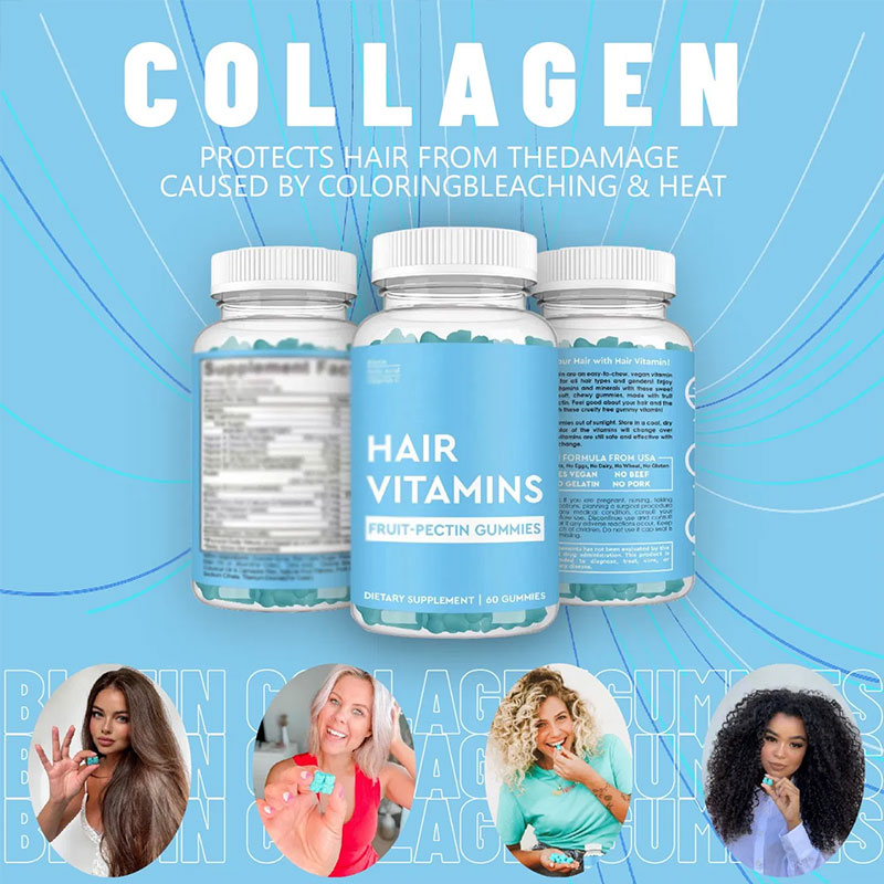 Hair gummies with biotin growth