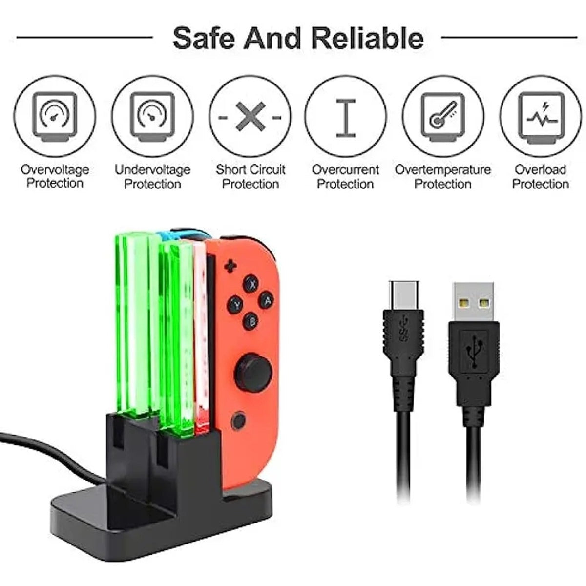 Suitable for switch charging dock Joy Con handle charging finger quad charging dock rotating light column base