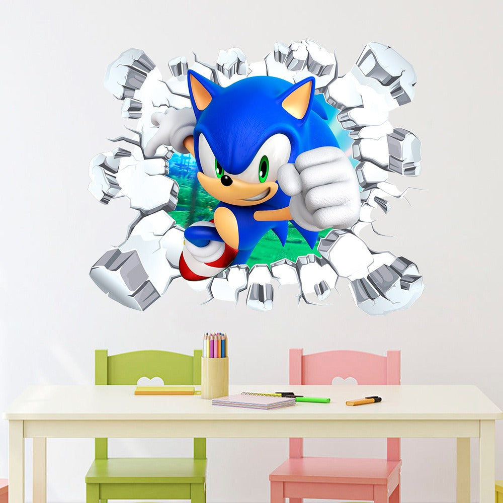 Sonic Stickers Cartoon Anime Super Mario Self Adhesive PVC Decoration Mario Stickers